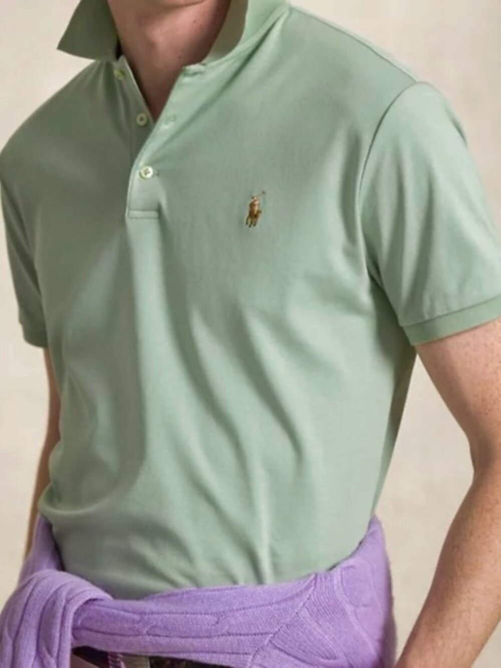 POLO RALPH LAUREN Custom Slim Fit Soft Cotton Short Sleeve Polo Shirt Small NWT